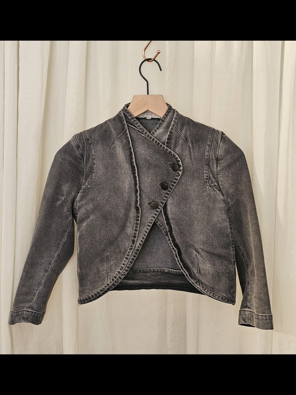 Stella McCartney Black Washed Denim Cropped Jacket